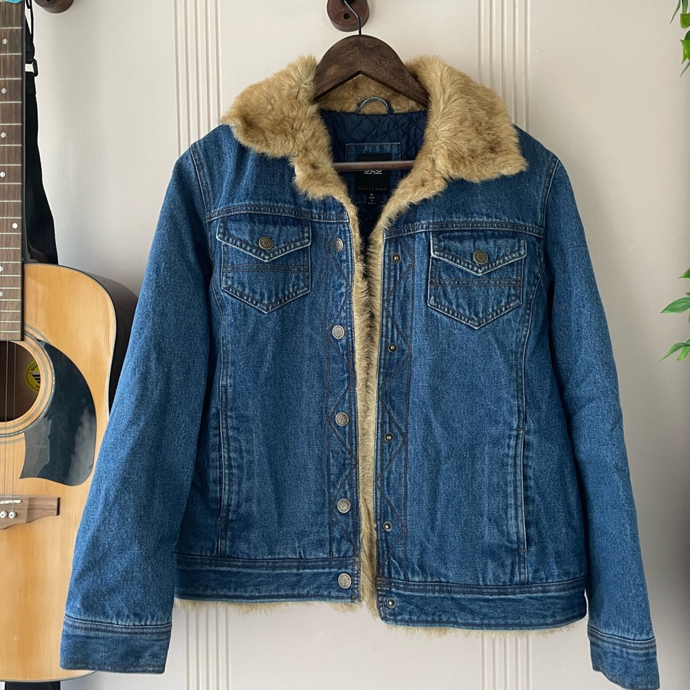 JLC Denim Jacket Fur Lined Collar